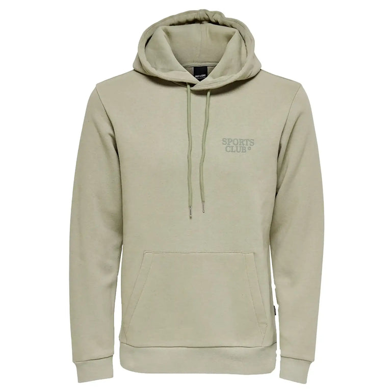 Kyle Reg Club Print Hoodie Silver Sage