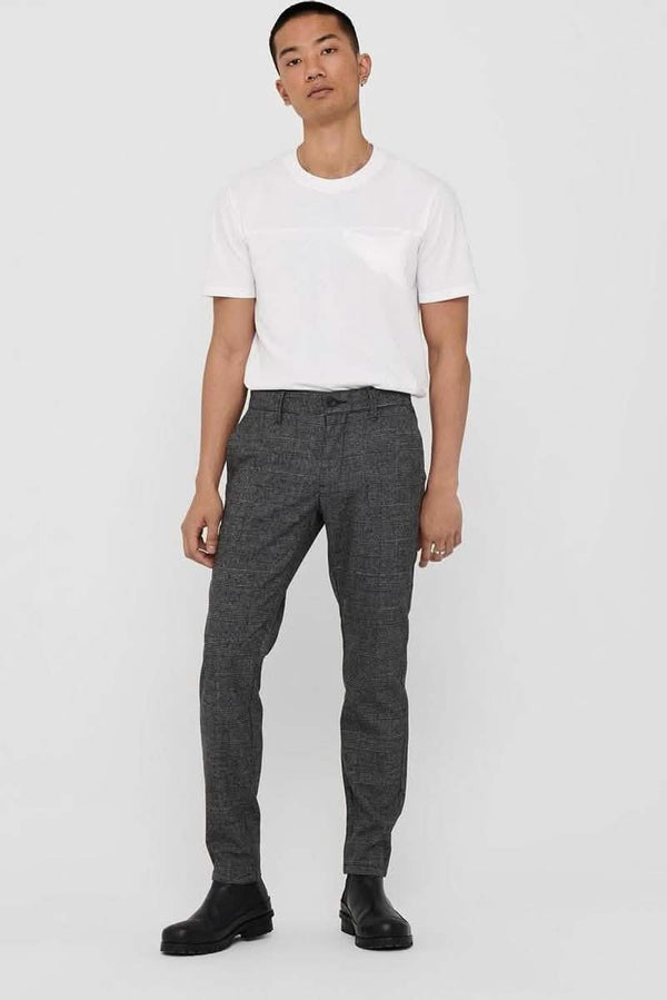 Mark Pants Check GW Medium grau Melange