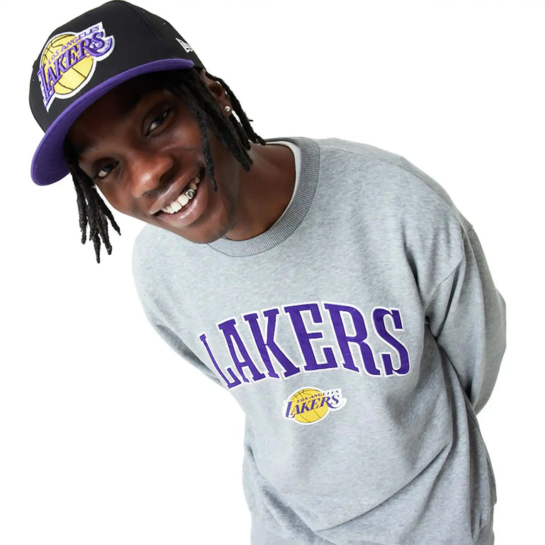 Los Angeles Lakers NBA Applique Crewneck Grey