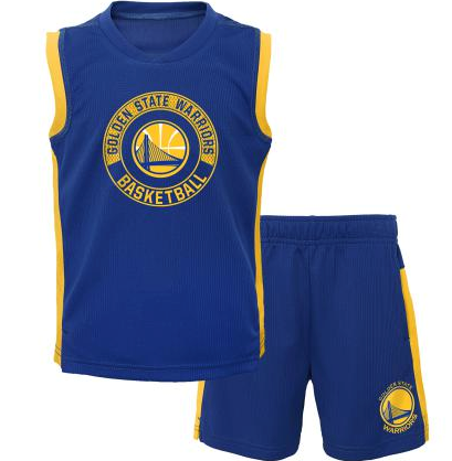 Golden State Warriors Kids Jersey Short Set Blauw