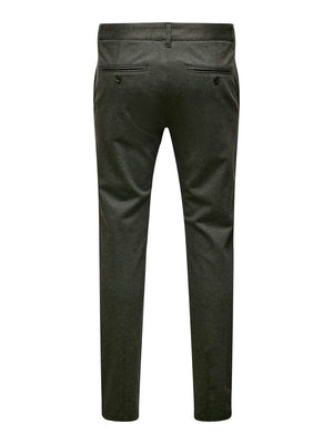 Mark Pant Herringbone Print OLive Night