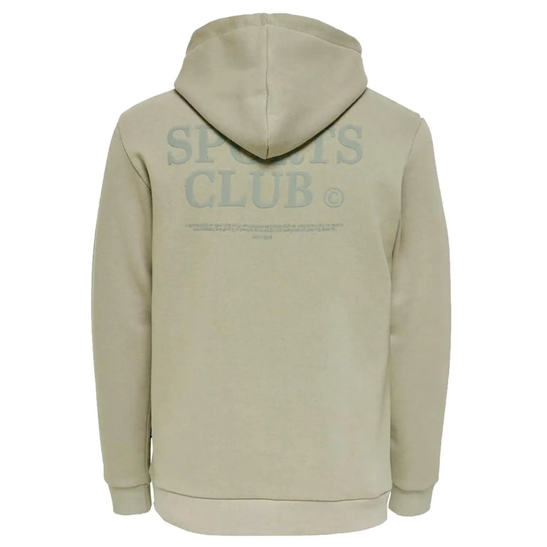 Kyle Reg Club Print Hoodie Silver Sage