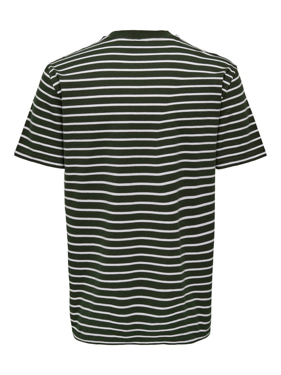 Henry Stripe T-Shirt Donkerblauw Wit