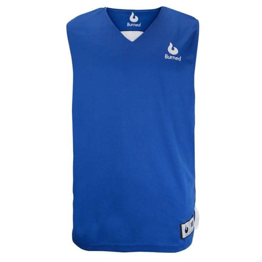 Jersey Double Face Brûlé Bleu Blanc