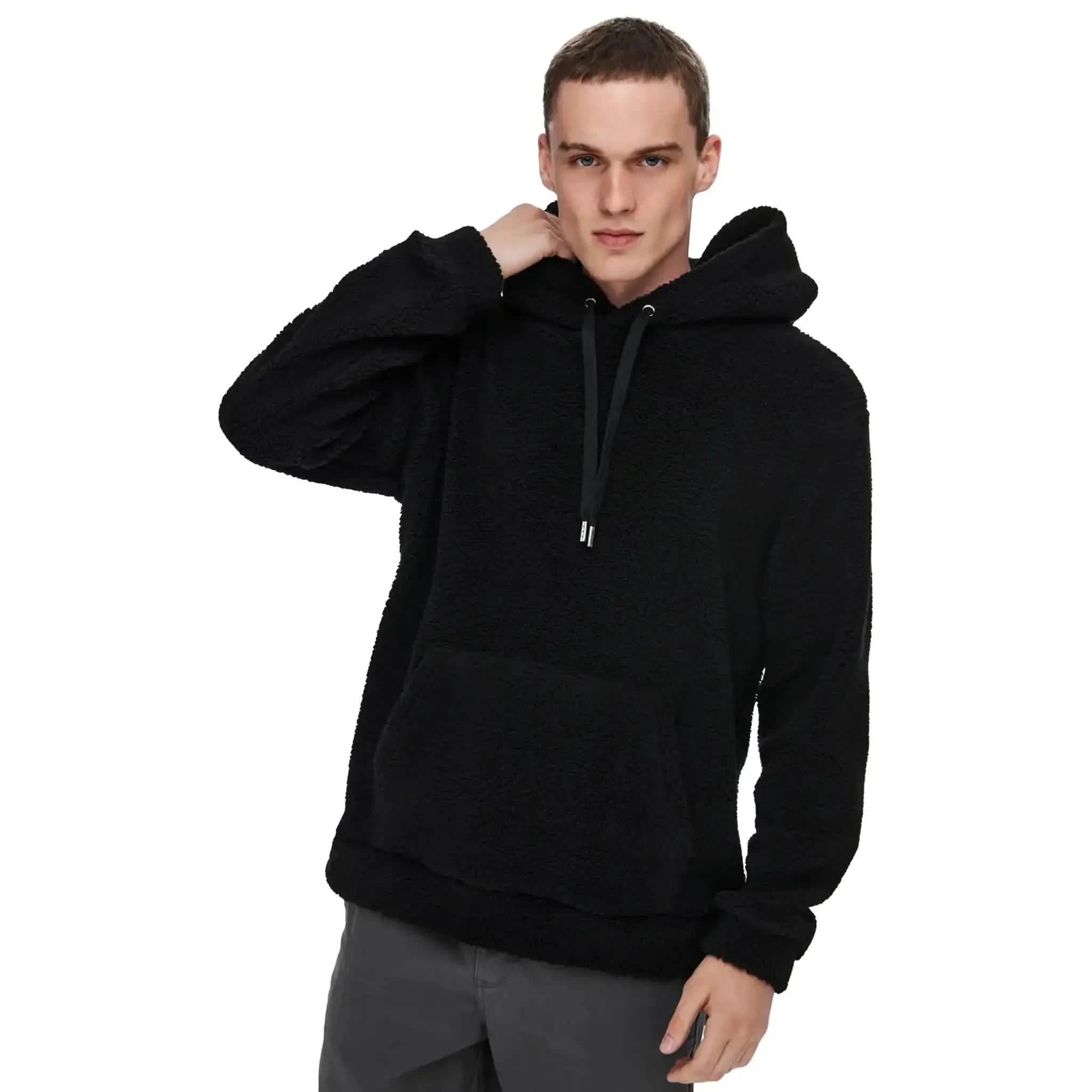 Black teddy hoodie on sale