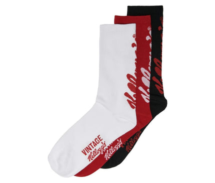 Only & Sons Kellogg's Socks 3 pack Wit Rood Zwart