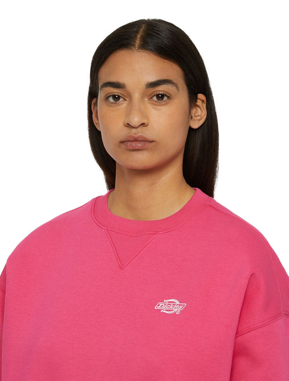 Dickies-Summerdale-Sweatshirt-Roze-Model-Close-Up-Front-Up-Side