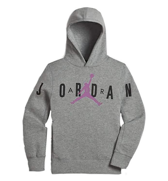 Jordan Flight Fleece Hoodie Kids Grey Burned Sports - Main Image