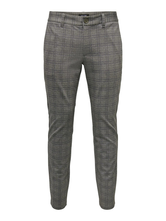 Mark Tap Check 40471 Pantalon Light Gray Blue