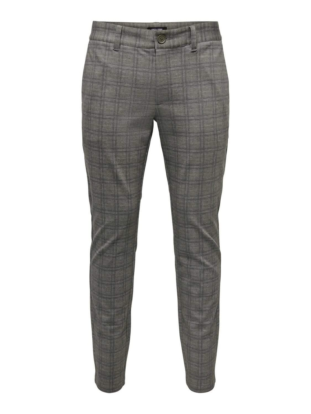 Mark Tap Check 40471 Pantalon Licht Grijs Blauw