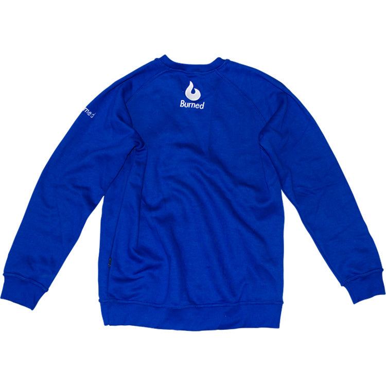 Burned Crewneck Royal Blue Raglan