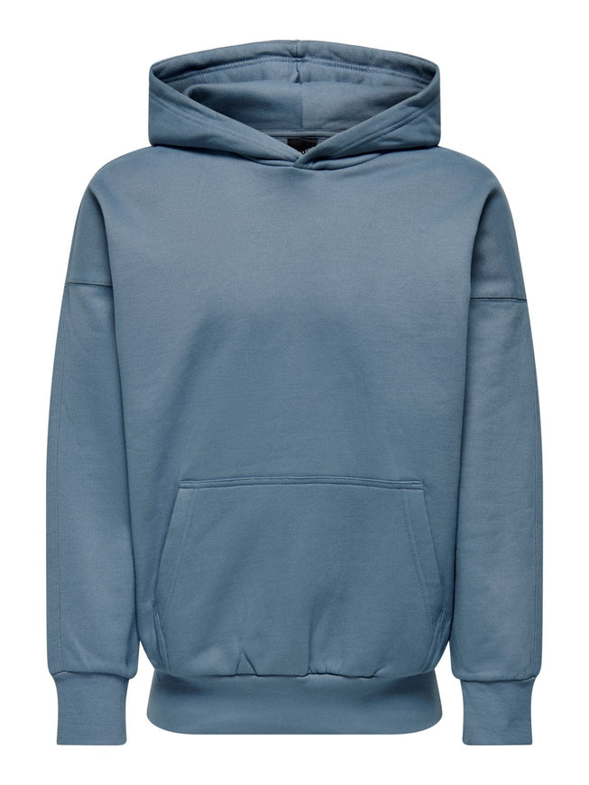 Den Life Relaxed Heavy Sweat Hoodie Petrol Blue