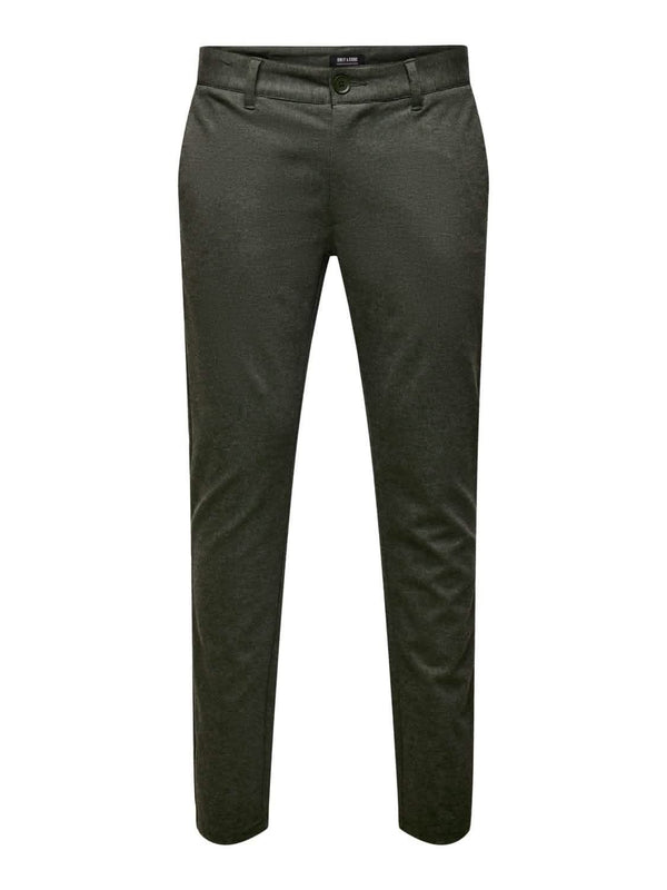 Mark Pant Herringbone Print OLive Night