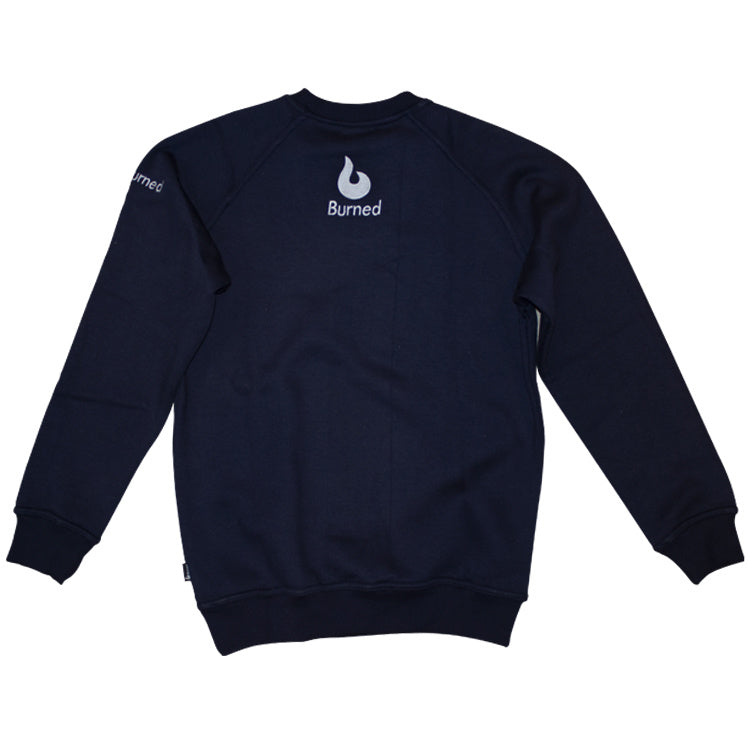 Burned Crewneck Navy Raglan