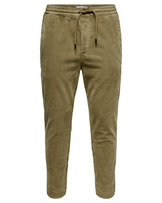 Only & Sons Cropped Cord Broek Bruin