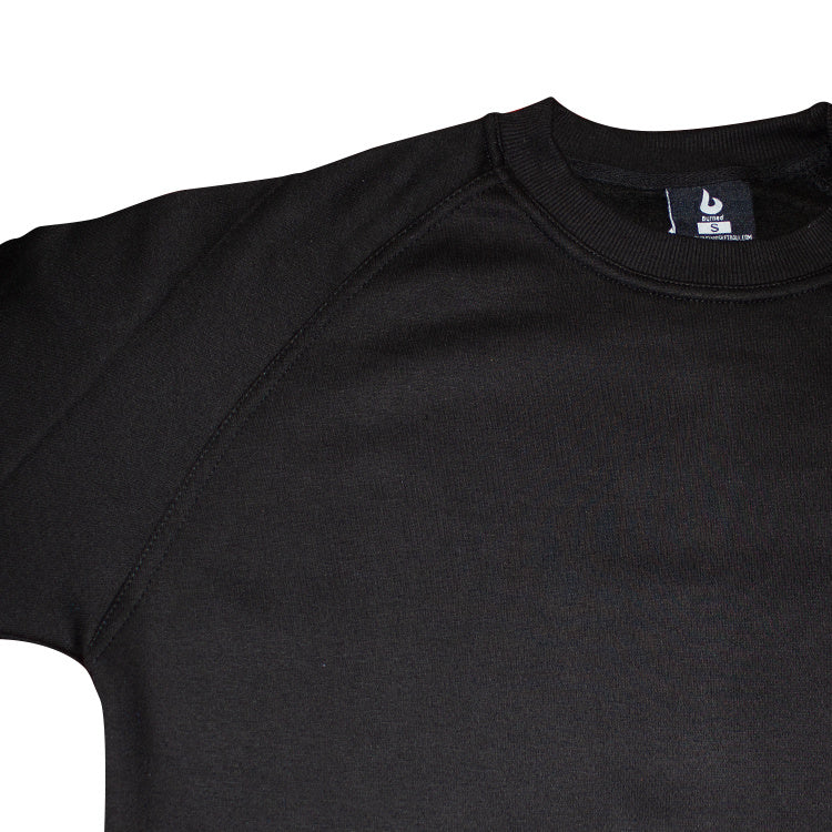 Burned Crewneck Black Raglan