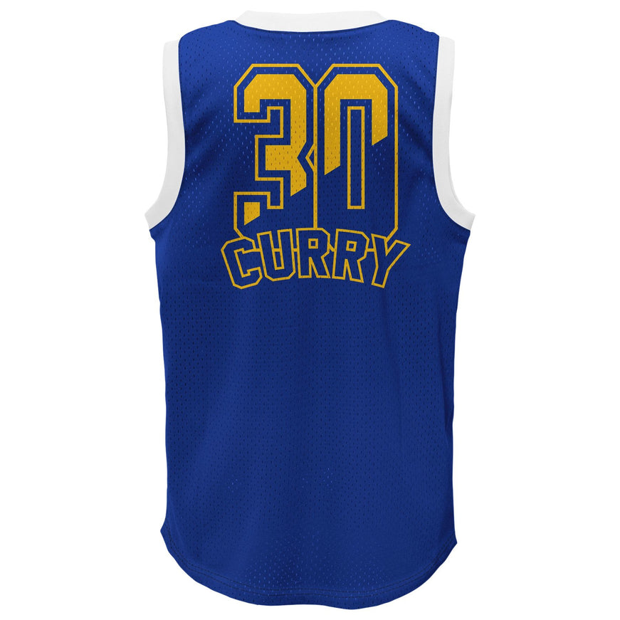 NBA Steph Curry Jersey  Blauw (Borst logo)
