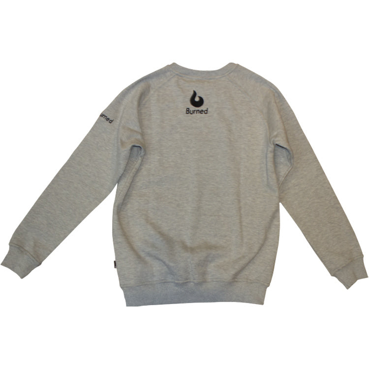 Burned Crewneck Gray Raglan