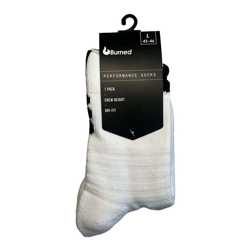 Burned Elite Performance Sock White